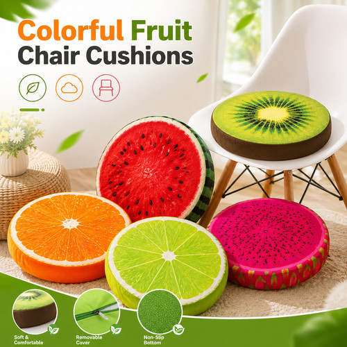 Colorful fruit chair cushions - fruit,