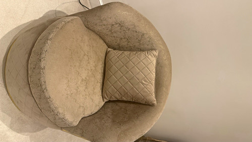 Beige gold upholstered - upholstered, tub