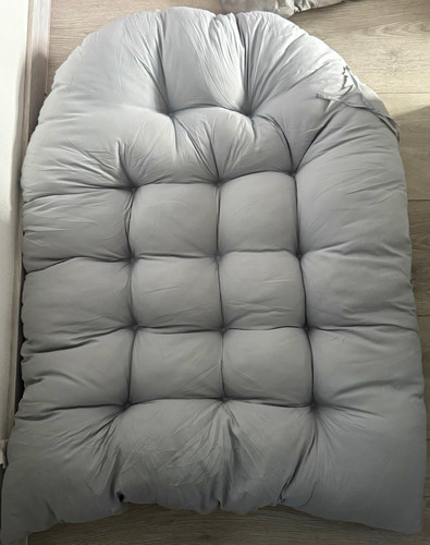 Grey rectangle tufted chair - tufted,