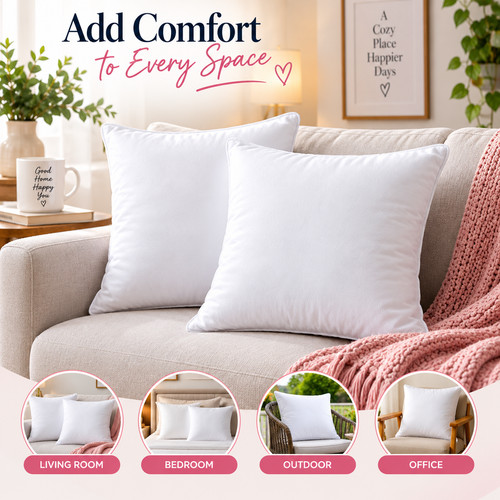 Pack white cushion inserts - white,